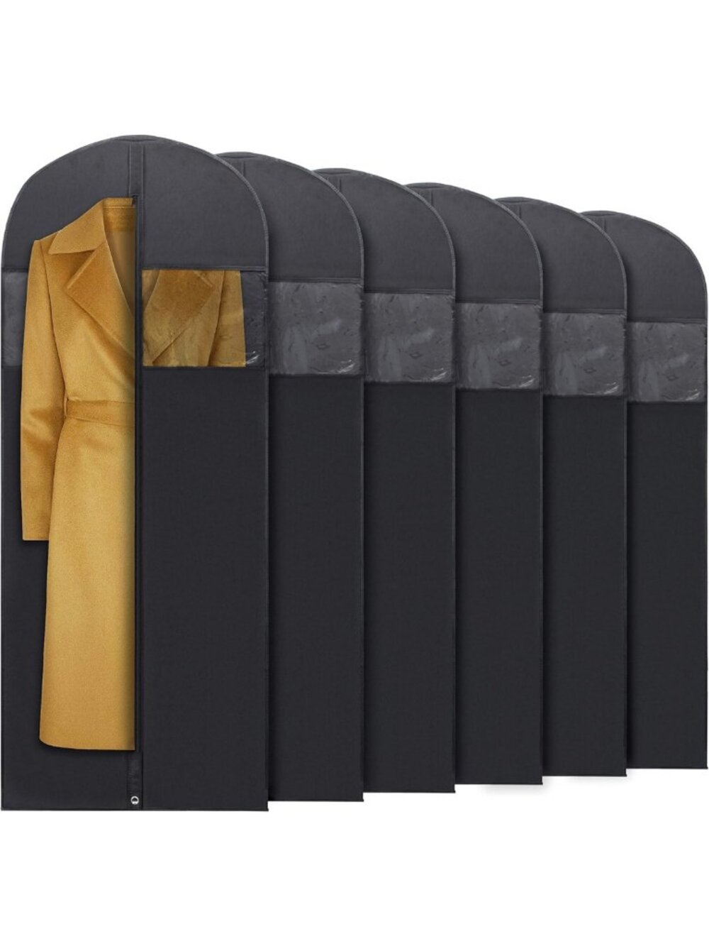60” Black Garment Bags for Hanging Clothes | Closet Organizer & Storage Solution